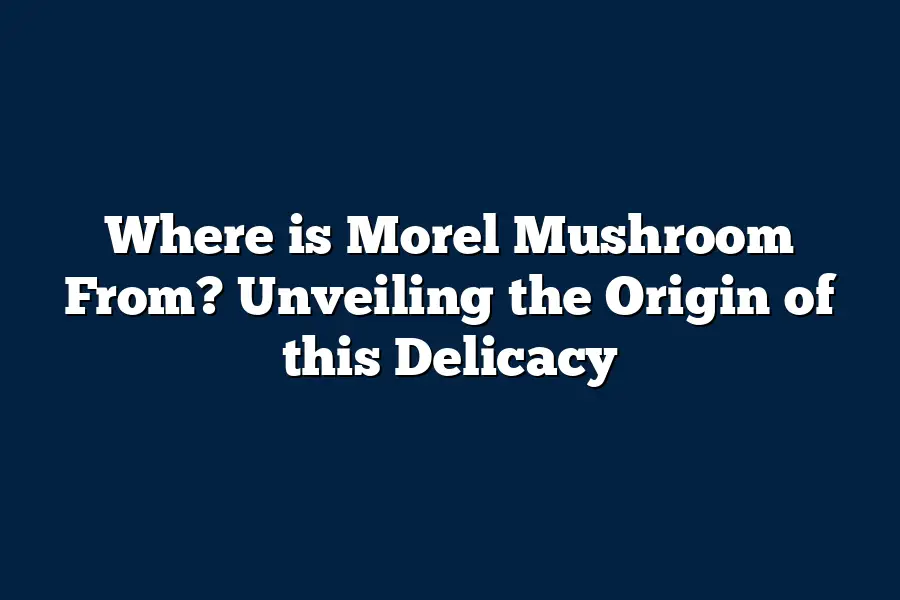Where is Morel Mushroom From? Unveiling the Origin of this Delicacy